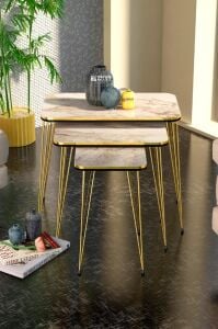 Metal Beyaz Mermer Zigon + Orta TN0538