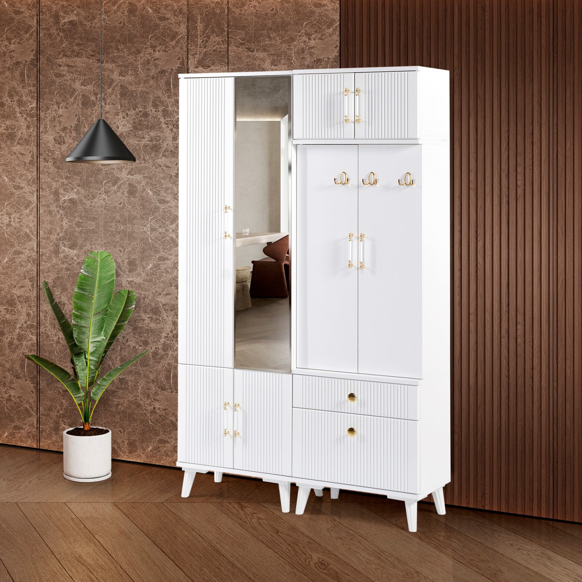 Ebruli Portmanto - Beyaz TN0453