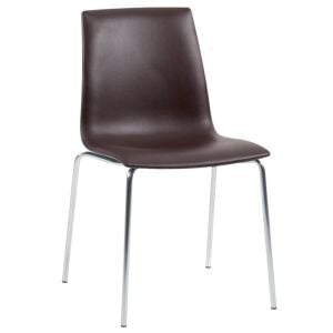 X-treme SD Kahverengi Suni Deri - Krom Kaplama Mutfak Sandalyesi PPT1449