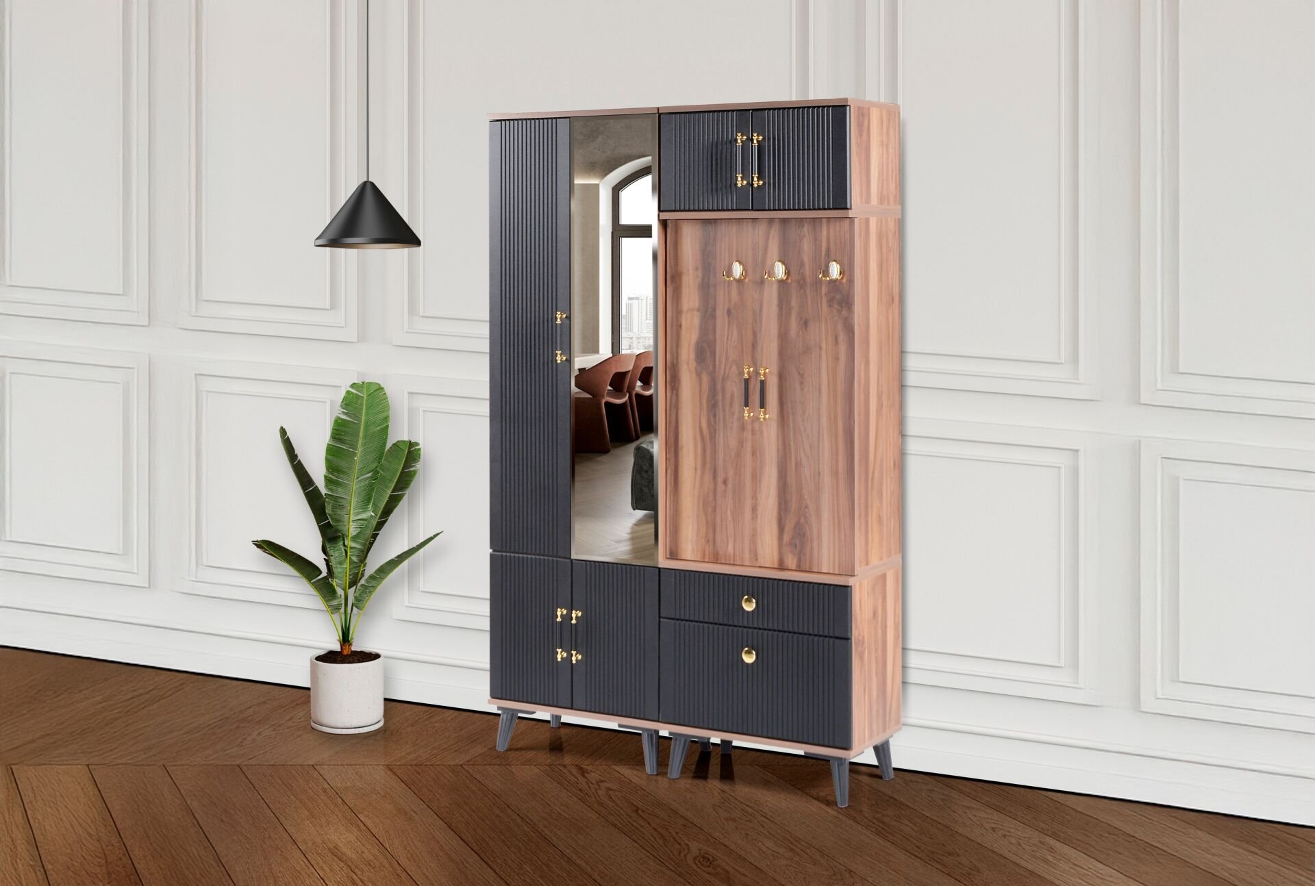 Ebruli Portmanto - Atlantik Çam / Antrasit TN0455