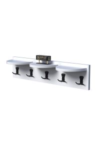 İlkal 5'li Duvar Askılığı Beyaz 80 cm