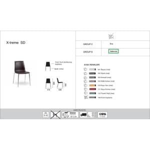 X-treme SD Siyah Suni Deri - Krom Kaplama Mutfak Sandalyesi PPT1450