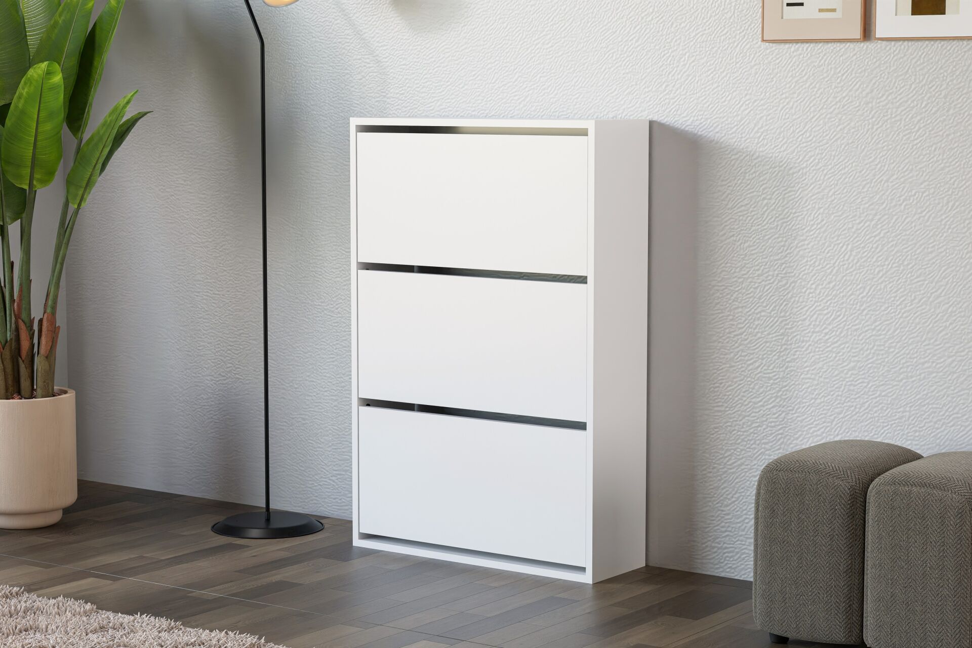 Düşer Kapak Ayakkabılık - Beyaz TN0458