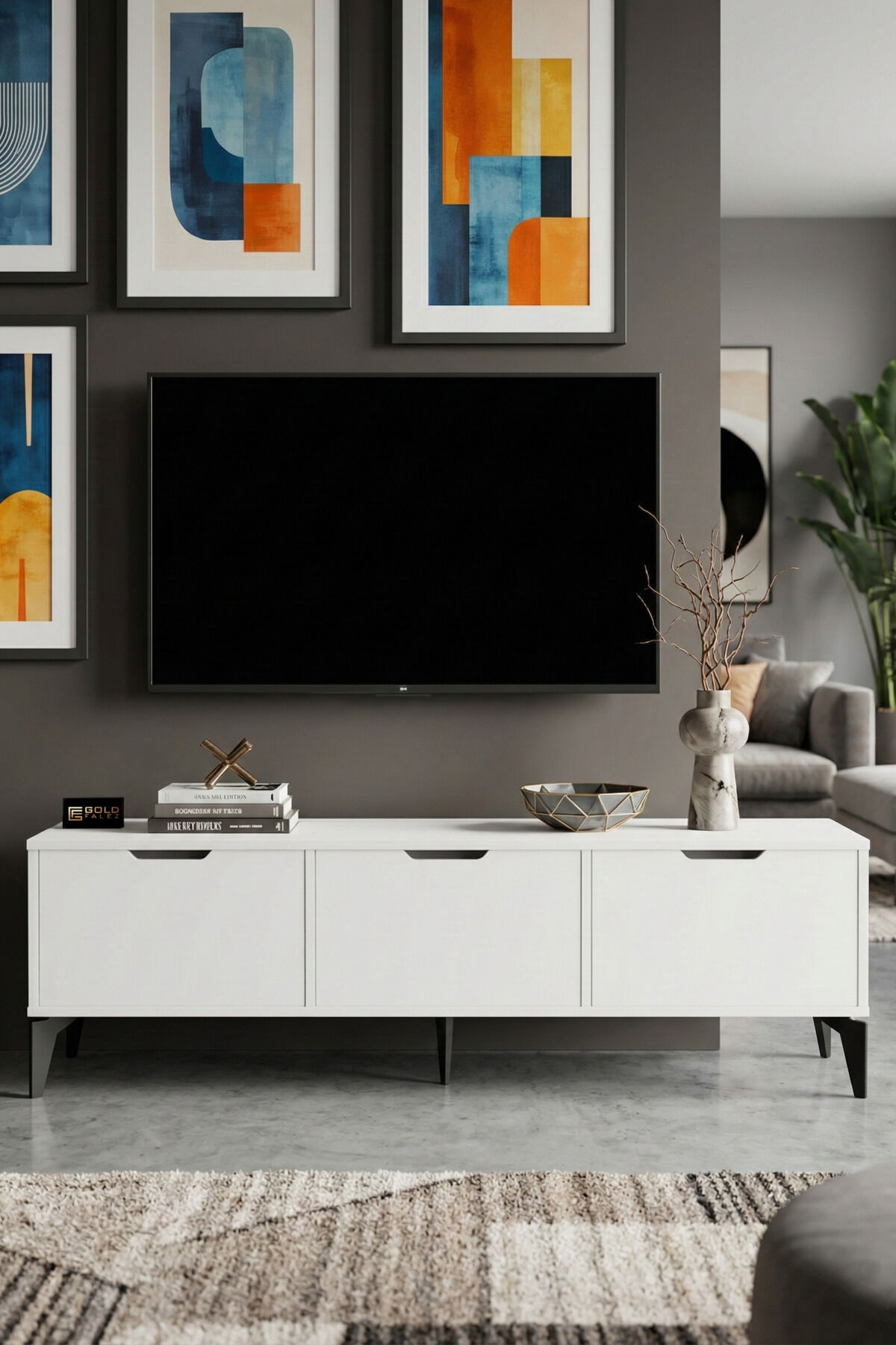 MD Royal TV Sehpası Suntalam Beyaz 160x35