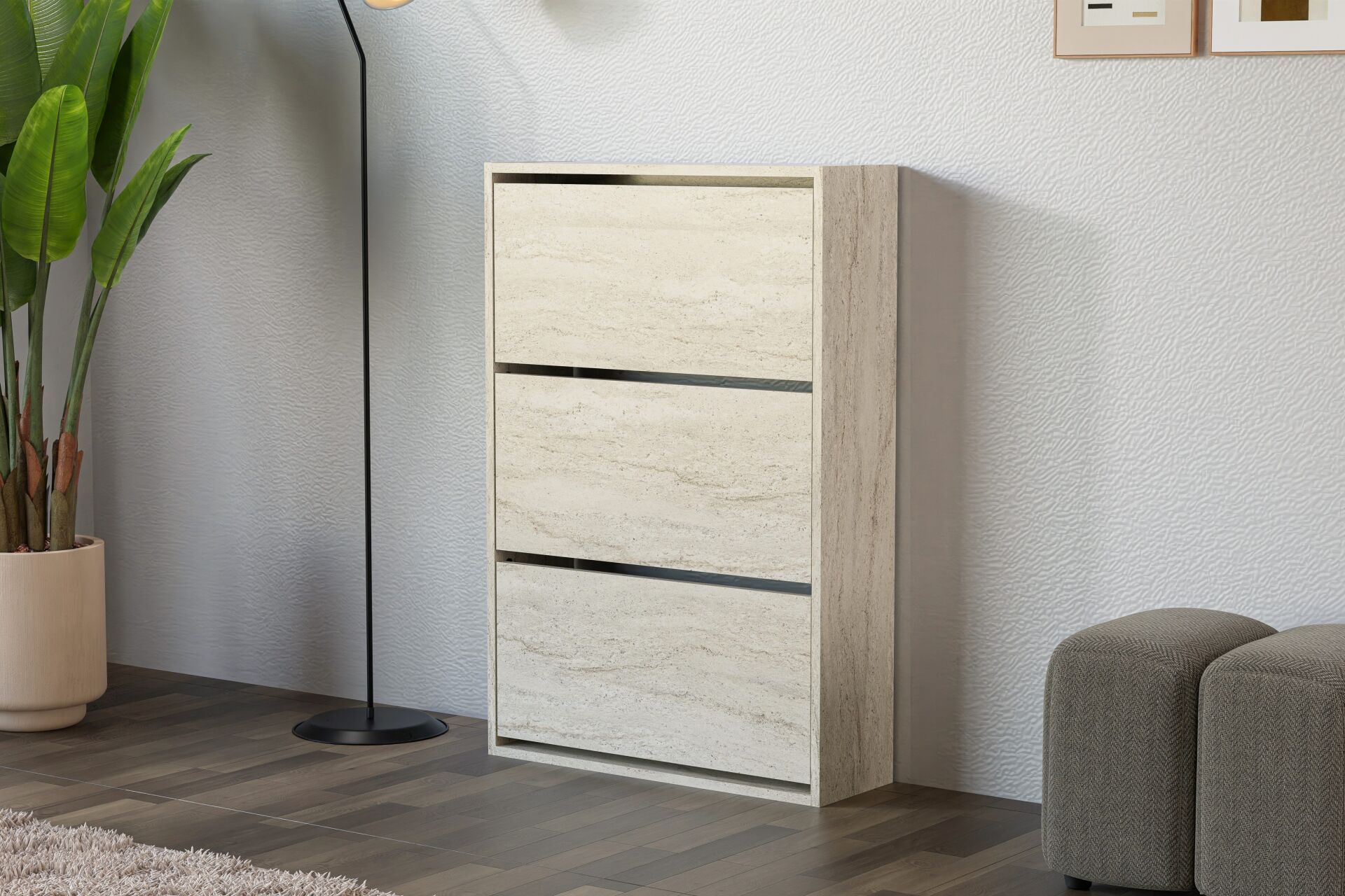 Düşer Kapak Ayakkabılık - Traverten TN0460