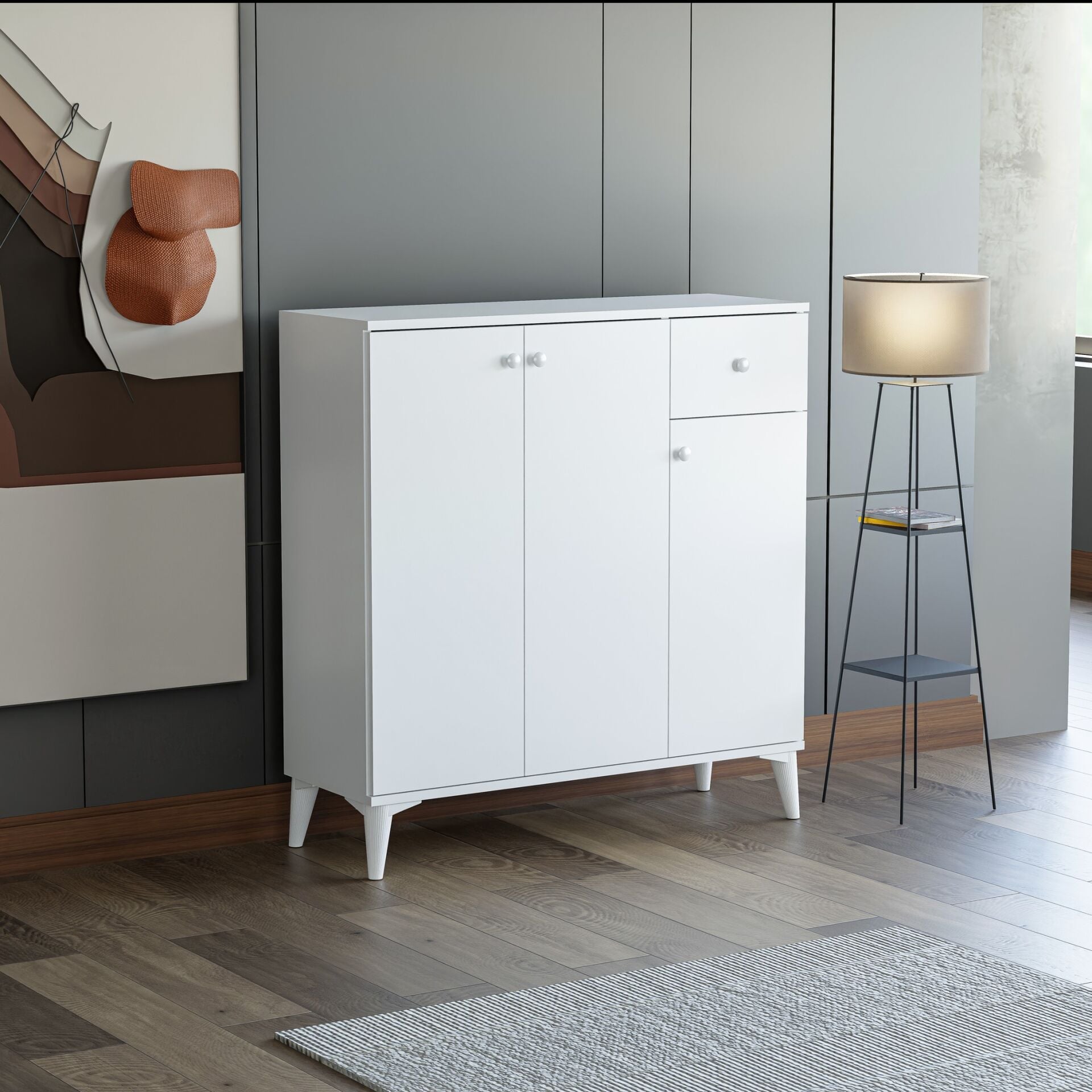 Beyaz Ayakkabılık 3 Kapak TN0461