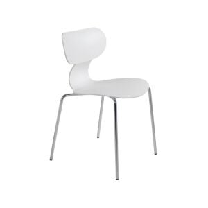 Yugo-S Beyaz - Krom Kaplama Mutfak Sandalyesi PPT1457