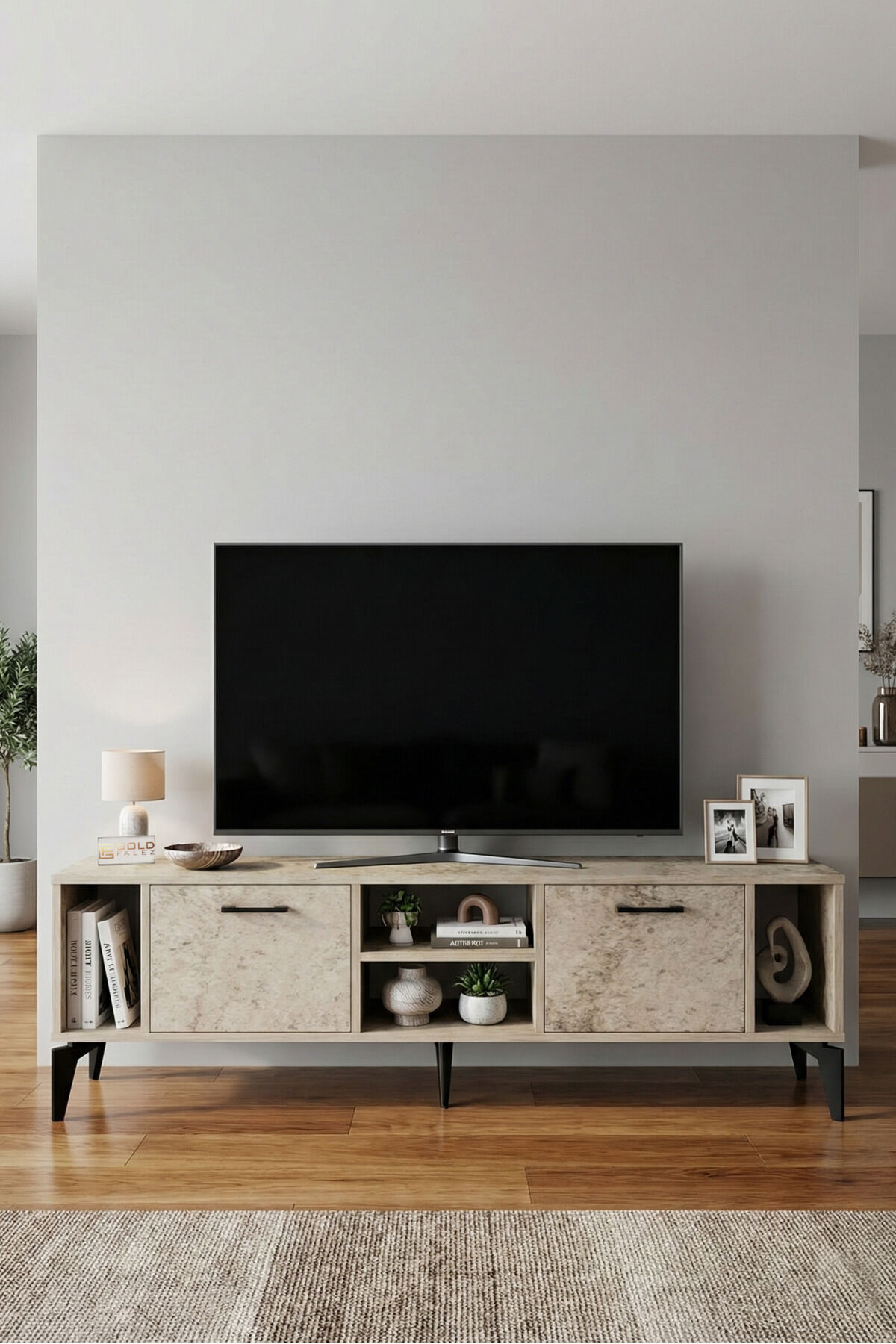 MD Linya TV Sehpası Suntalam Ekru 160x35 cm