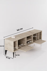 MD Linya TV Sehpası Suntalam Ekru 160x35 cm