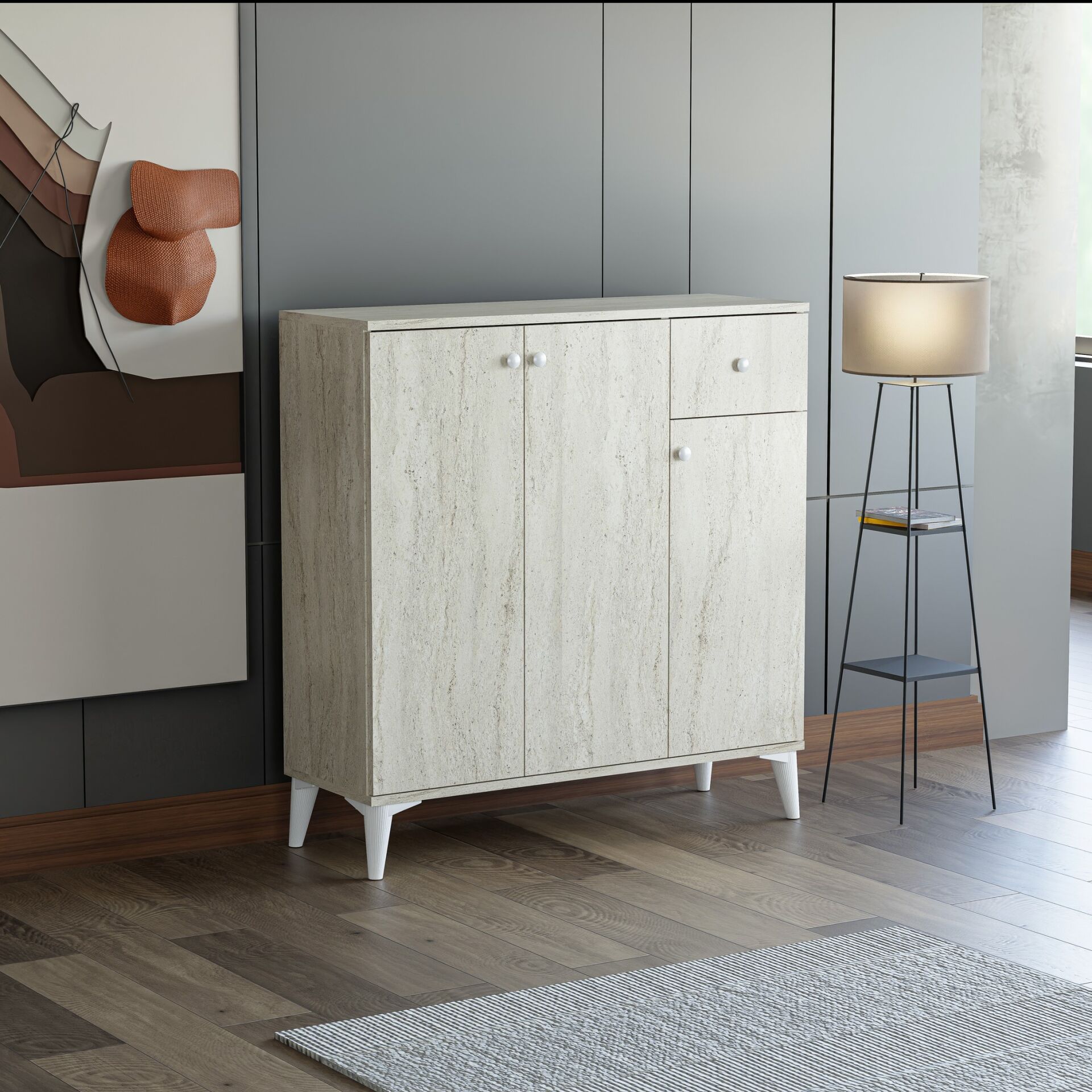 Traverten Ayakkabılık 3 Kapak TN0463