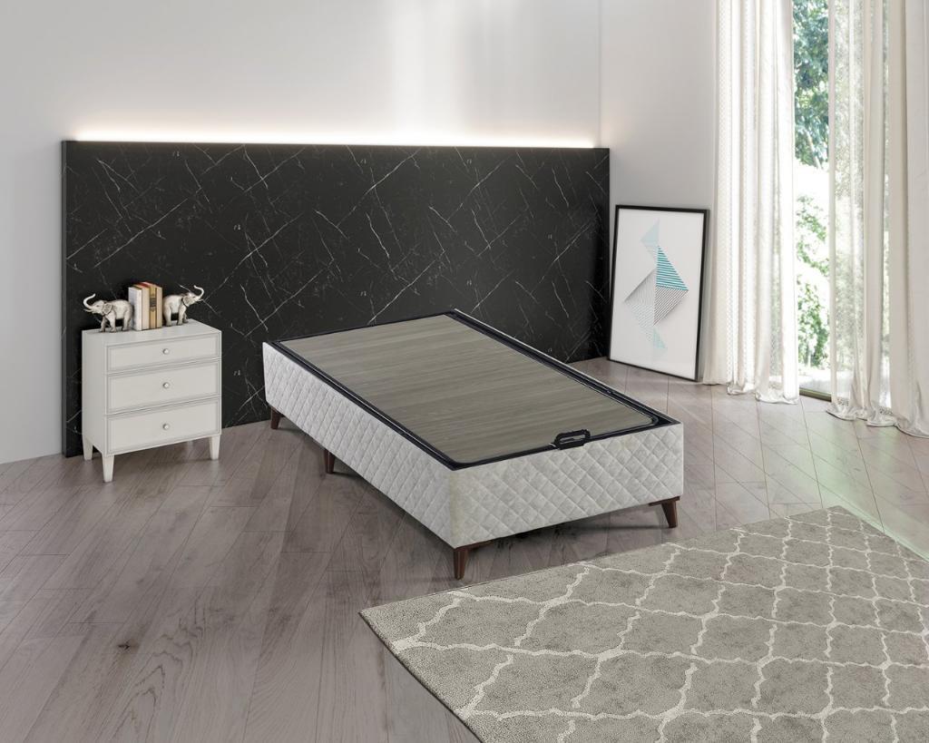 Lara Cream Mattress, Divan Base & Headboard Set 90x190 E1007