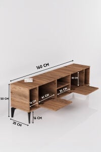MD Linya TV Sehpası Çok Renkli 160x35 cm