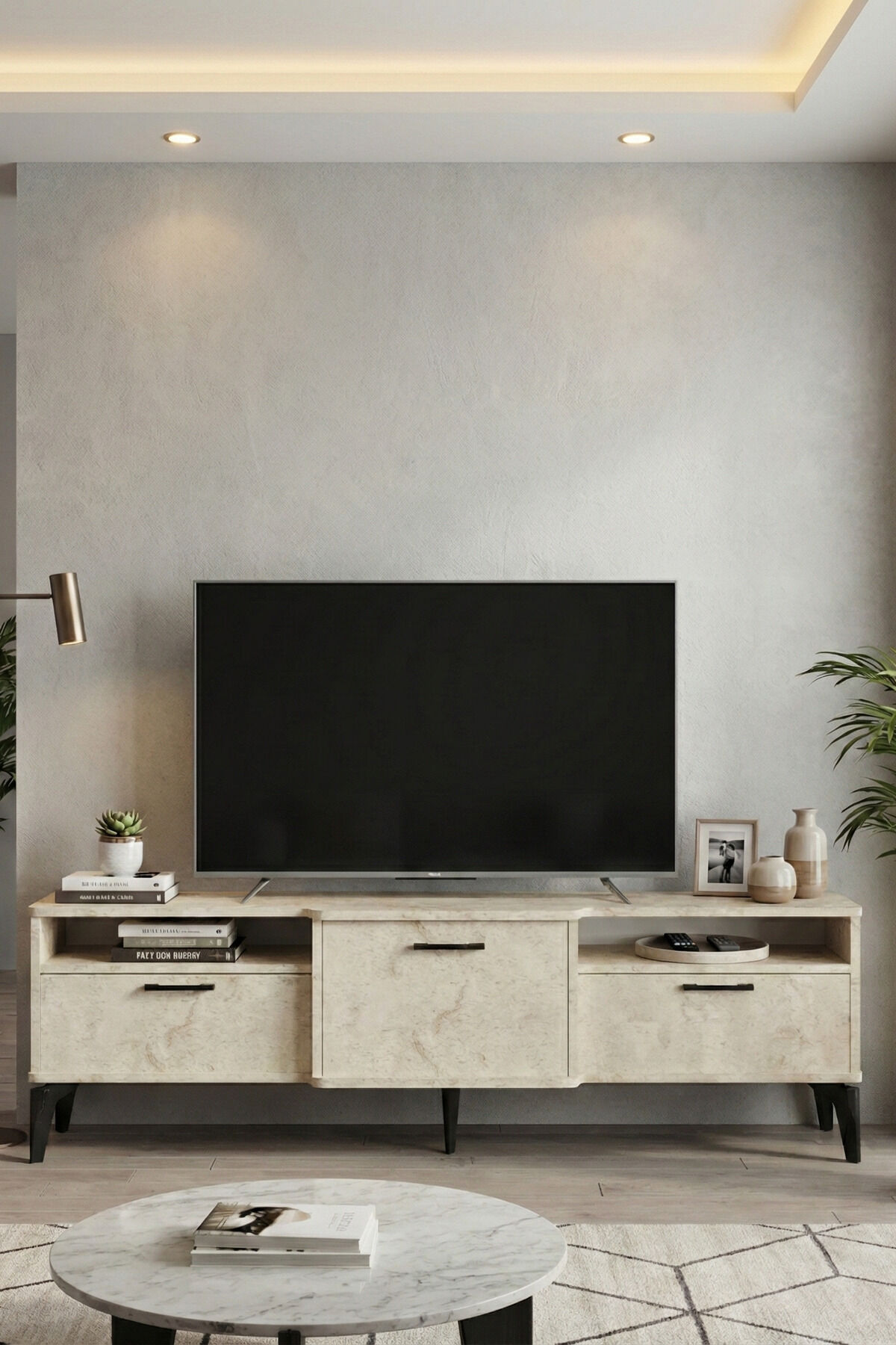 MD Mistral TV Sehpası Suntalam Ekru 160x40 cm