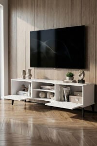 MD Vera TV Sehpası Suntalam Beyaz 160x35 cm
