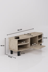 MD Vienna TV Sehpası Suntalam Ekru 136x44 cm