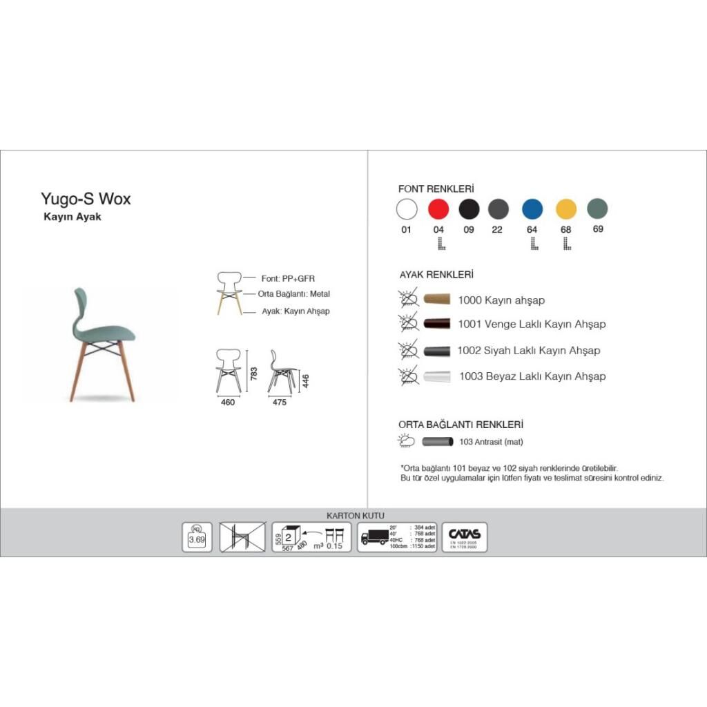 Yugo-S Wox (Beech) Reflex Blue - Beech Wood Kitchen Chair PPT1464