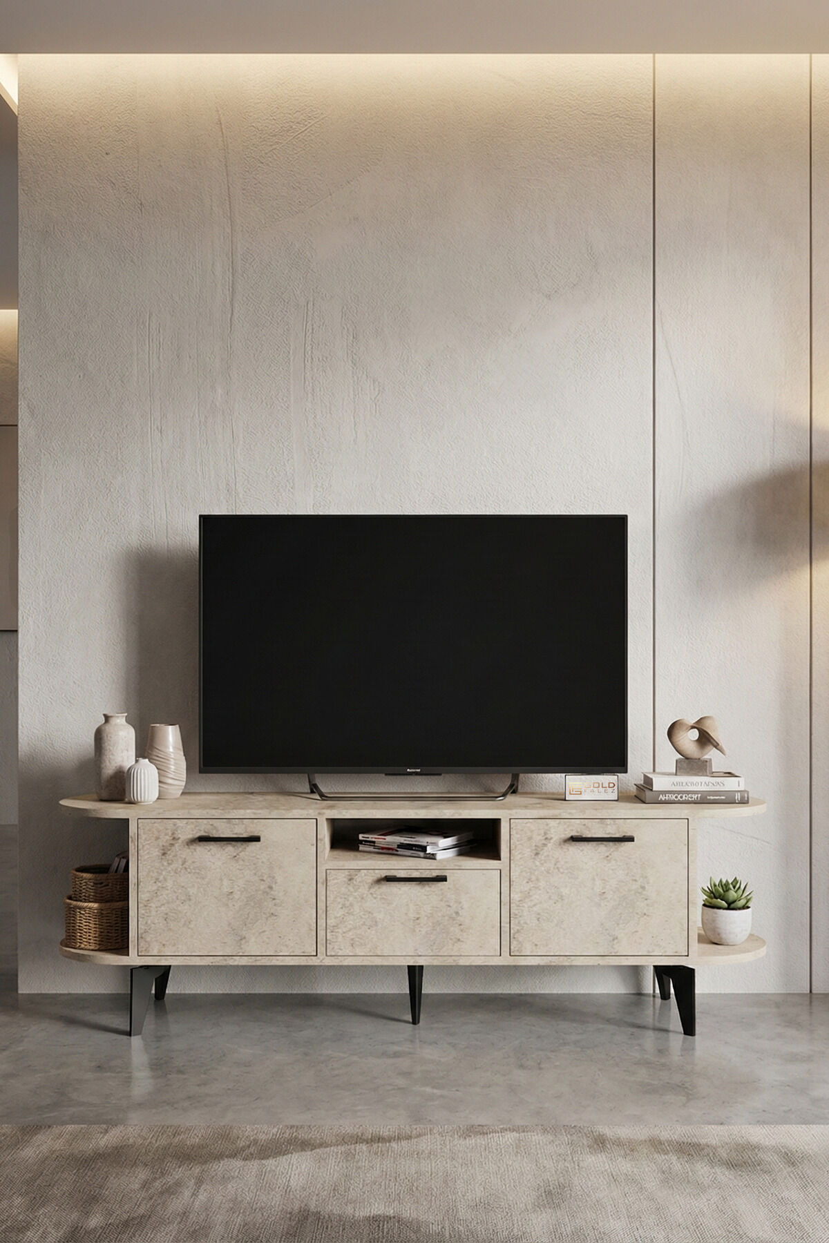 MD Mira TV Sehpası Suntalam Ekru 160x35 cm
