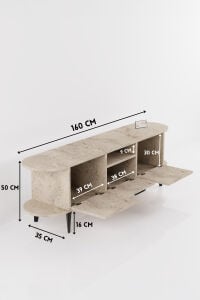 MD Mira TV Sehpası Suntalam Ekru 160x35 cm