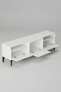 MD Mistral TV Sehpası Metalik Beyaz 160x40 cm