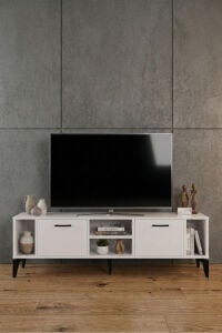 MD Linya TV Sehpası Suntalam Beyaz 160x35 cm