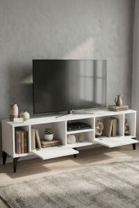 MD Linya TV Sehpası Suntalam Beyaz 160x35 cm