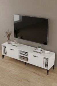 MD Linya TV Sehpası Suntalam Beyaz 160x35 cm