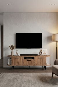 MD Mira TV Sehpası Suntalam Siyah 160x35 cm