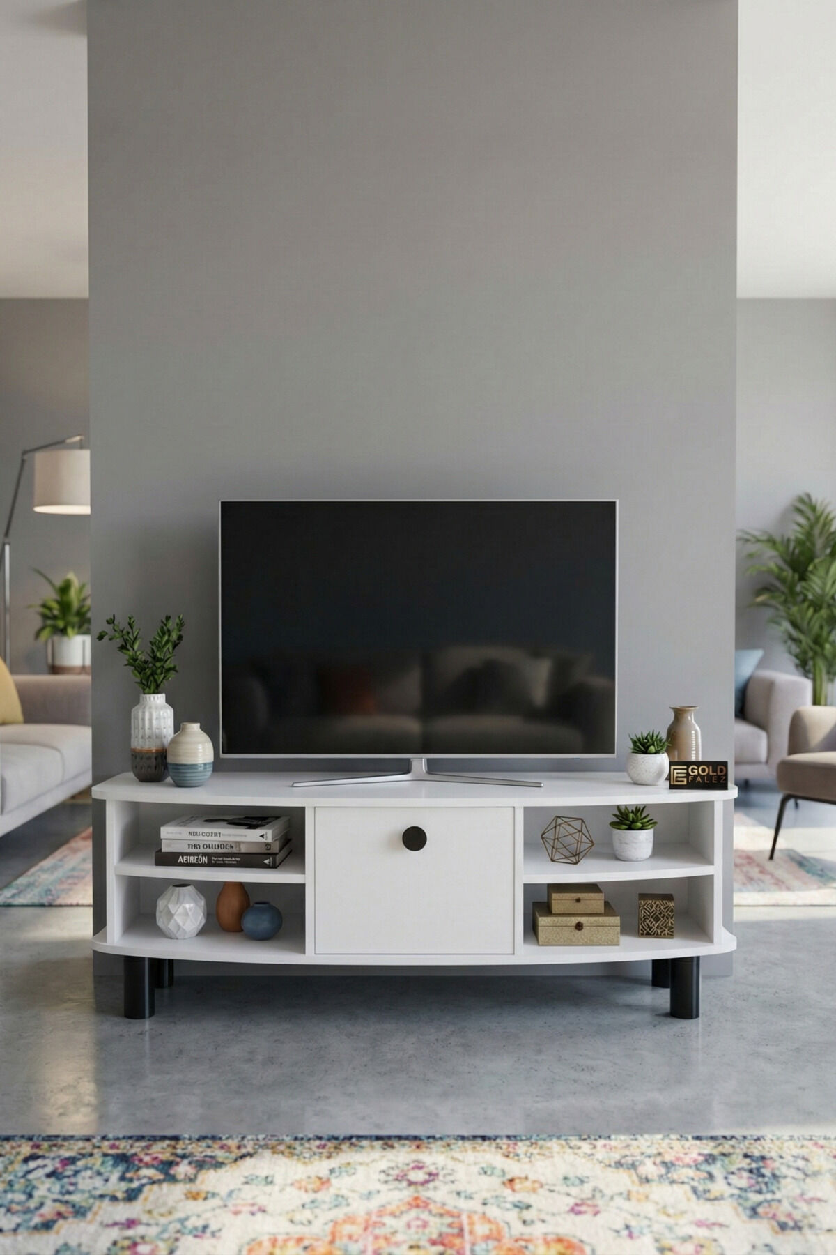MD Vienna TV Sehpası Suntalam Beyaz 136x44 cm