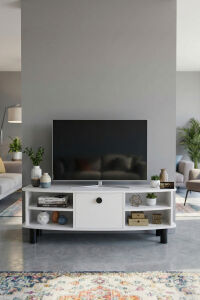 MD Vienna TV Sehpası Suntalam Beyaz 136x44 cm