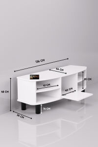 MD Vienna TV Sehpası Suntalam Beyaz 136x44 cm