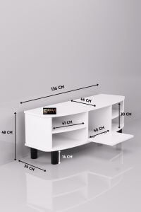 MD Vienna TV Sehpası Suntalam Beyaz 136x44 cm