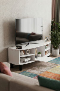 MD Vienna TV Sehpası Suntalam Beyaz 136x44 cm