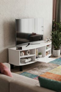 MD Vienna TV Sehpası Suntalam Beyaz 136x44 cm