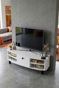 MD Vienna TV Sehpası Suntalam Beyaz 136x44 cm