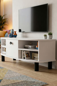 MD Vienna TV Sehpası Suntalam Beyaz 136x44 cm
