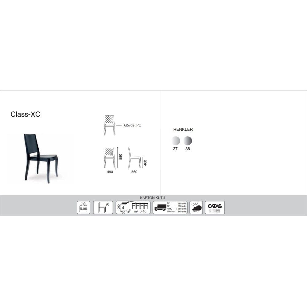 Class-XC Clear Transparent Kitchen Chair PPT1016