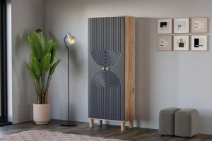 Mira Atlantik Çam - Antrasit Çok Amaçlı Dolap TN0482