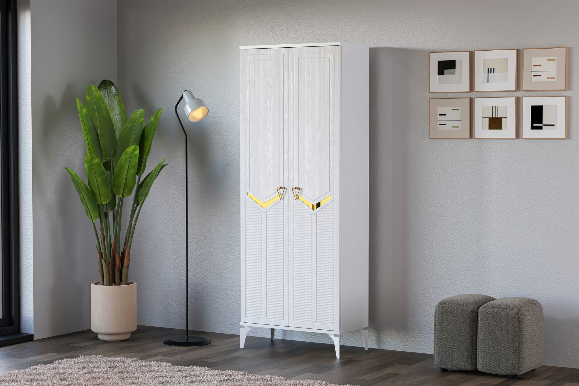 Elmas Beyaz Çok Amaçlı Dolap TN0483