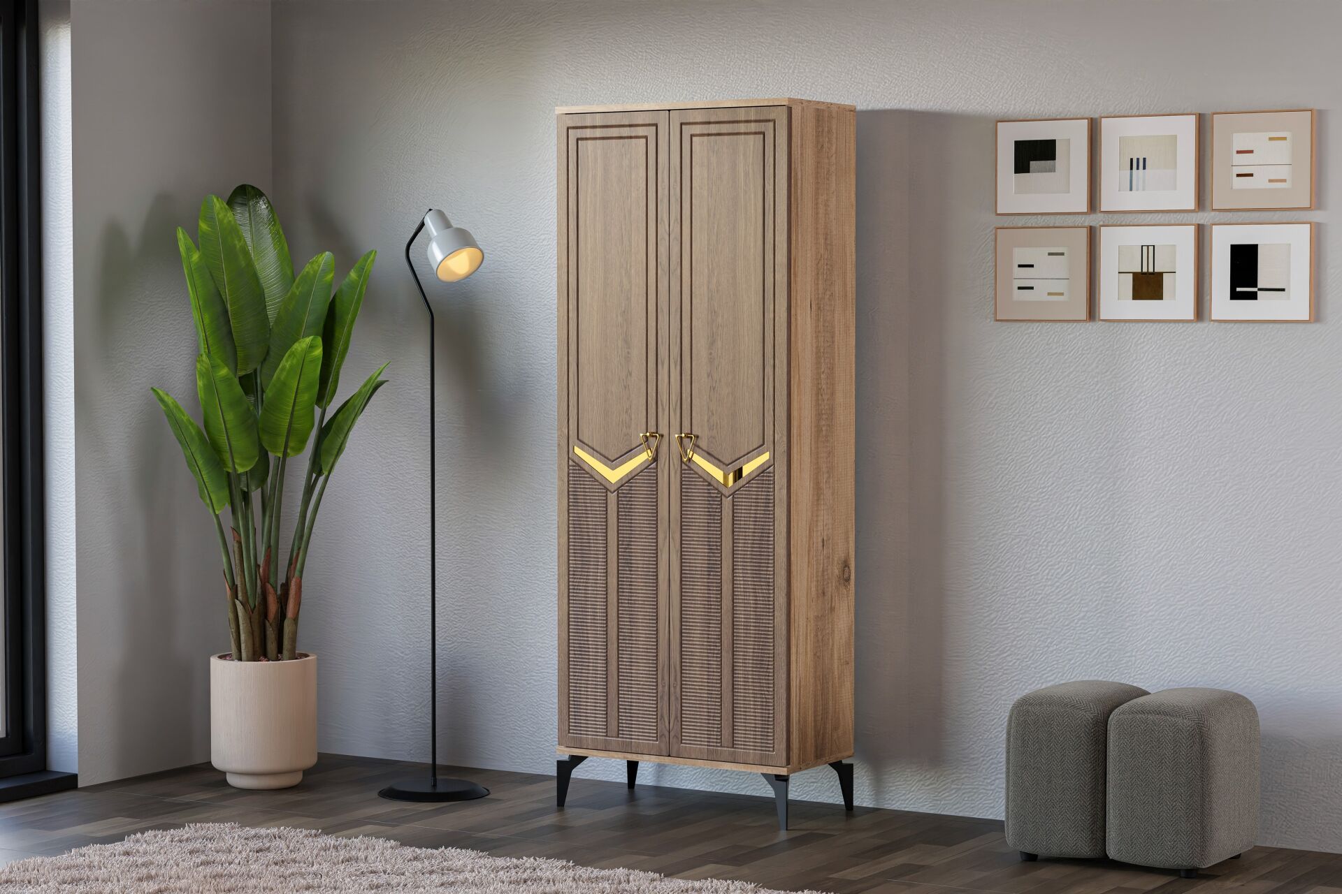 Elmas Atlantic Pine - Walnut Multi-purpose Cabinet TN0484