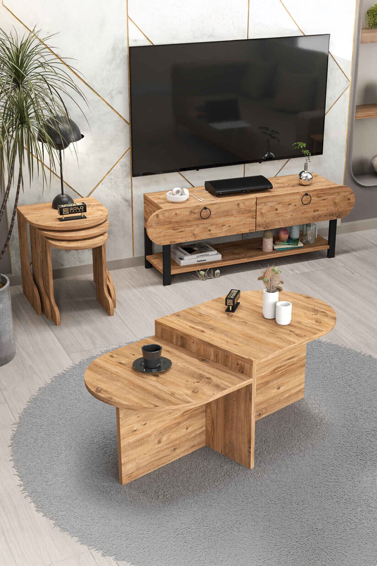 MD Setro 6-Piece Furniture Set Brown