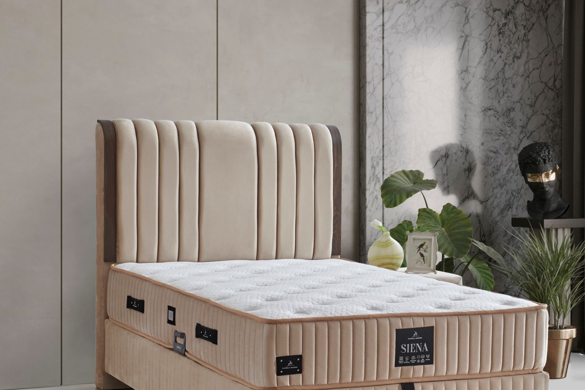 Siena 90x190 Single Divan Base, Headboard Set CP1435