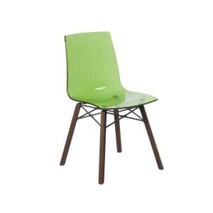 X-treme S Wox (iroko) Yeşil Transparan - Iroko Ahşap Mutfak Sandalyesi PPT1427