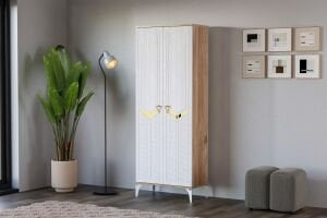 Elmas Atlantik Çam - Beyaz Çok Amaçlı Dolap TN0485