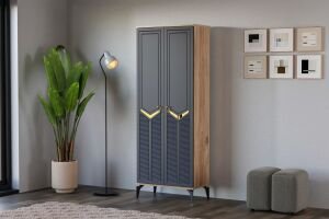 Elmas Atlantik Çam - Antrasit Çok Amaçlı Dolap TN0486