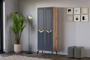 Elmas Atlantik Çam - Antrasit Çok Amaçlı Dolap TN0486