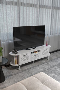 MD Mira Gümüş TV Ünitesi Beyaz 160