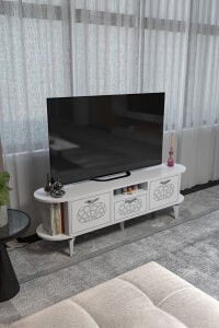MD Mira Gümüş TV Ünitesi Beyaz 160