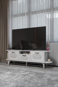 MD Mira Gümüş TV Ünitesi Beyaz 160