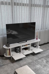 MD Mira Gümüş TV Ünitesi Beyaz 160