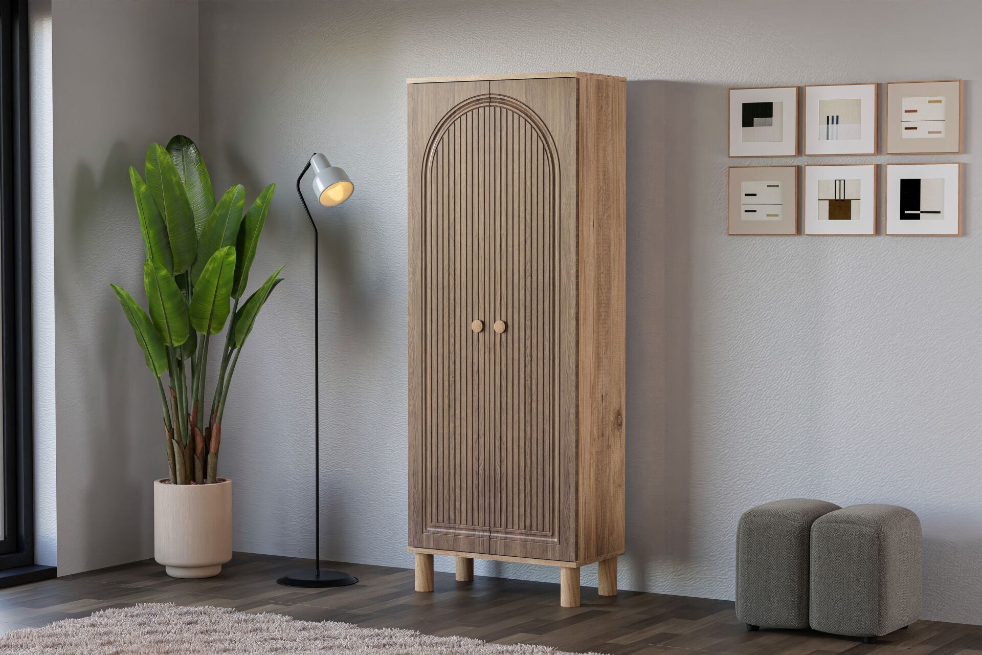 Bohem Atlantik Çam - Ceviz Çok Amaçlı Dolap TN0488